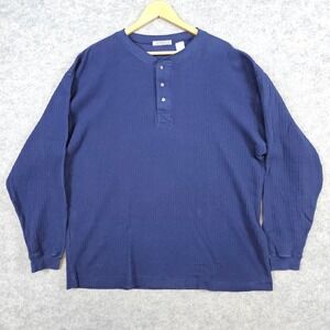 Alter Ego Men's Blue‎ Texture Striped Size XL Henley Sweater 100% Cotton India